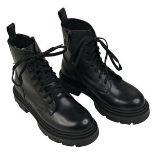 Zigi Brunella Womens Black Leather Combat Boots Womens EU 37 US ~6.5 New $300